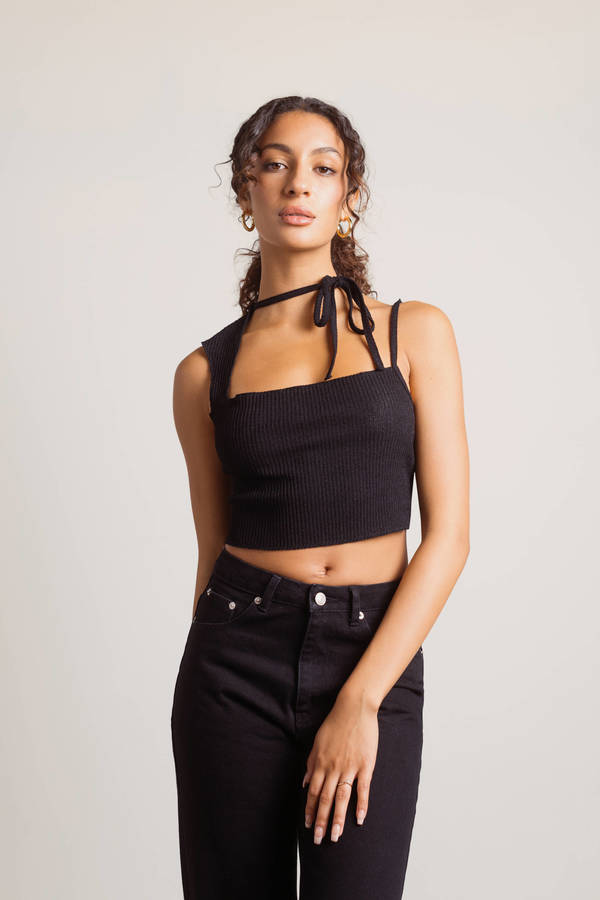 Bad Habit Crop Top - Black