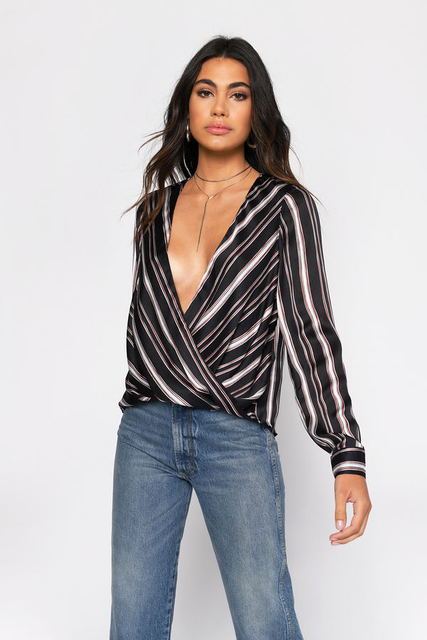 Fair Play Surplice Blouse - Black
