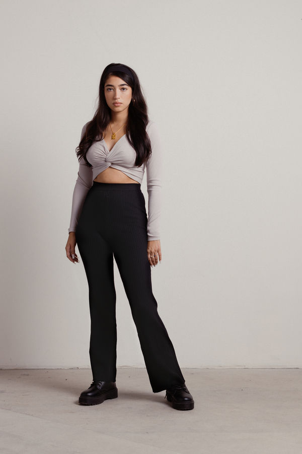 Kirsten Ribbed Pants - Black