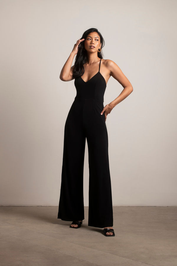 Late Night Cross Back Jumpsuit - Black