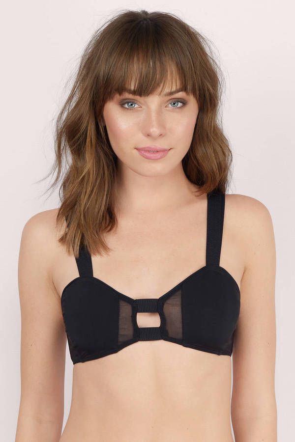 Beach Riot Mesh Bikini Top - Black