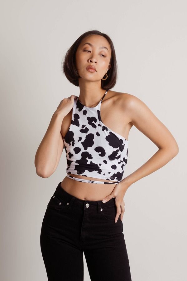 Herd Ya Crop Top - Black & White