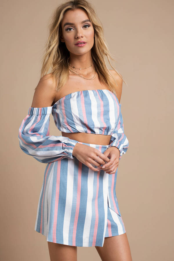 Finders Keepers Instinct Crop Top - Blue Multi