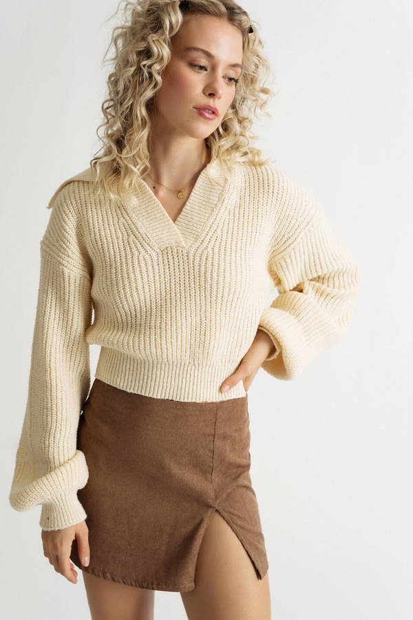 Nadia Collared Sweater - Cream