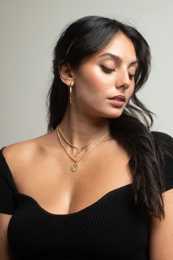 Ja'dame Rosary Layered Necklace - Gold