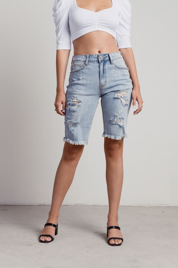 Dylan Distressed Shorts - Light Wash