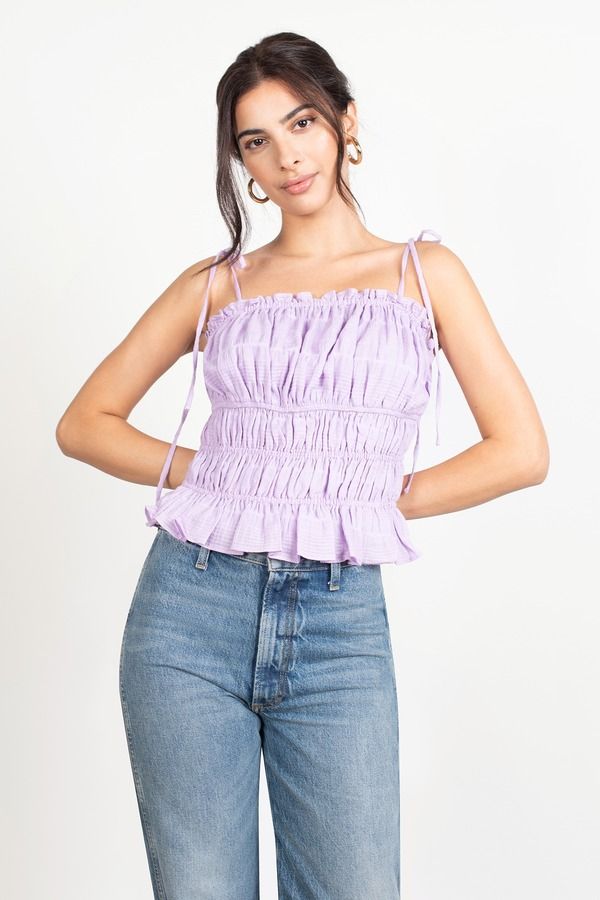 Zoriah Smocked Blouse - Lilac