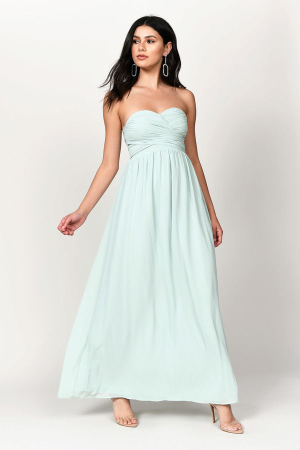 Go Glam Sweetheart Surplice Long Summer Dress - Mint