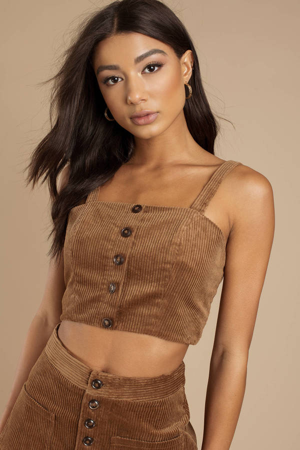 Lost + Wander Alicia Crop Top - Mocha