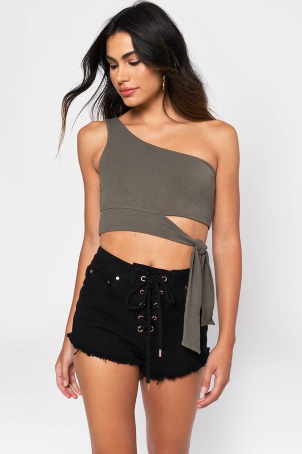Ladies Night Crop Top - Olive