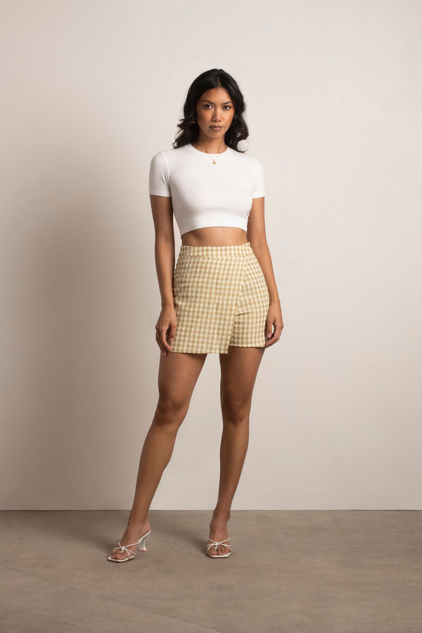 When You Knew Plaid Shorts - Pale Khaki