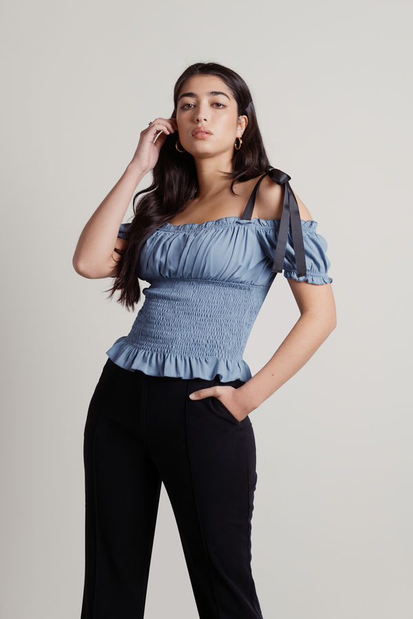 Romantics Smocked Top - Periwinkle