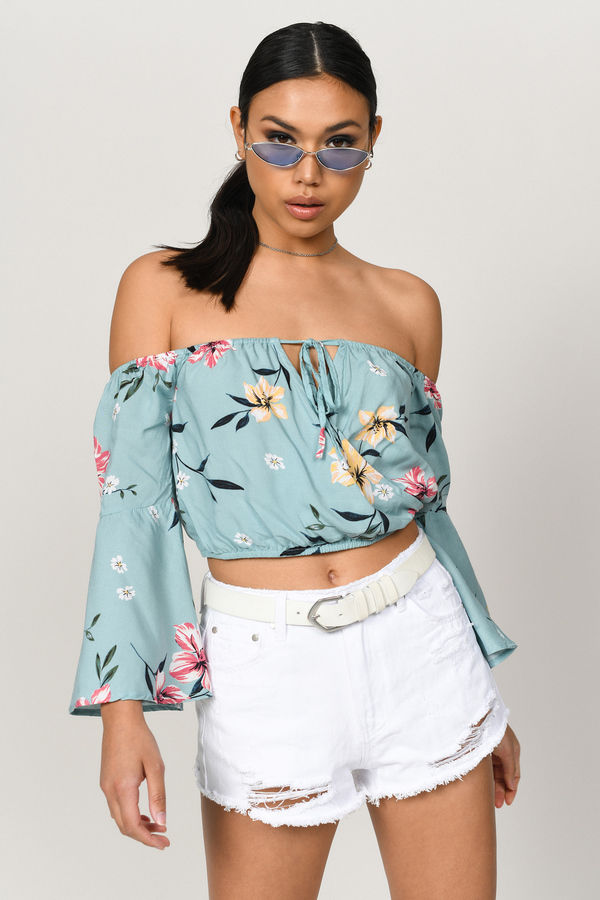 Always Crop Top - Sage Multi
