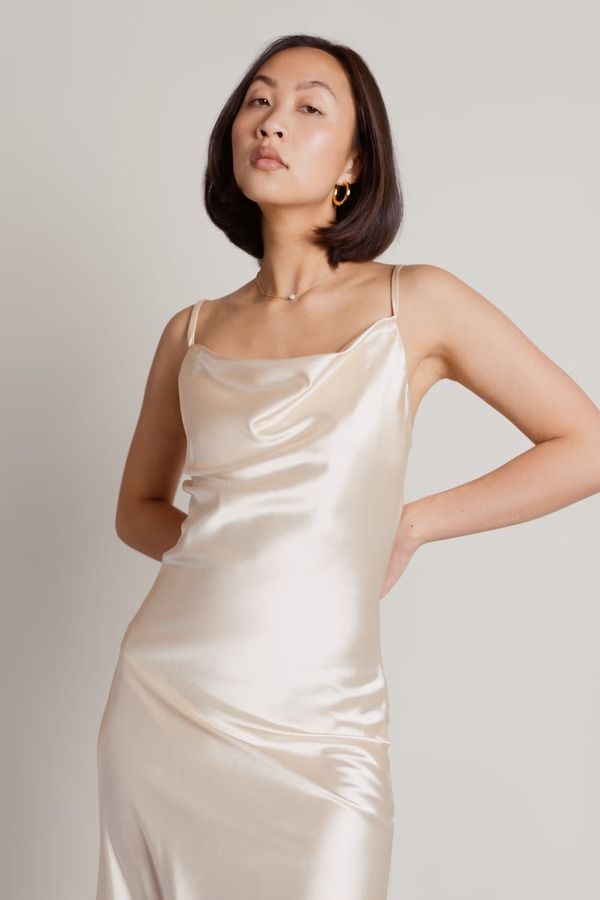 Momentum Satin Cami Midi Dress - Sand