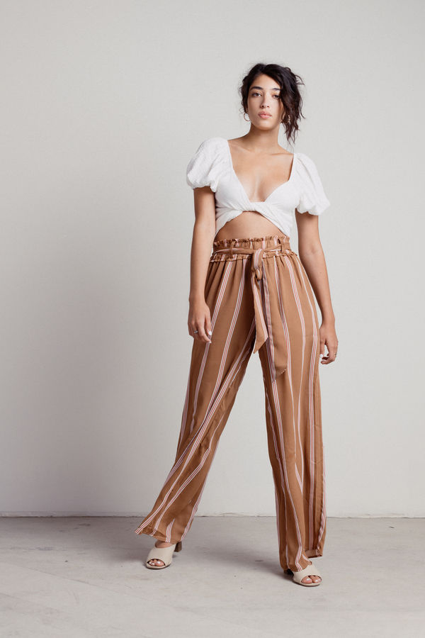 Brooke Palazzo Pants - Taupe Multi