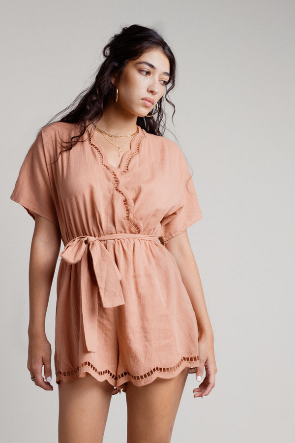 Carmen Wrap Romper - Terracotta