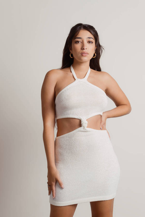 Just The Thing Cutout Bodycon Mini Dress - White