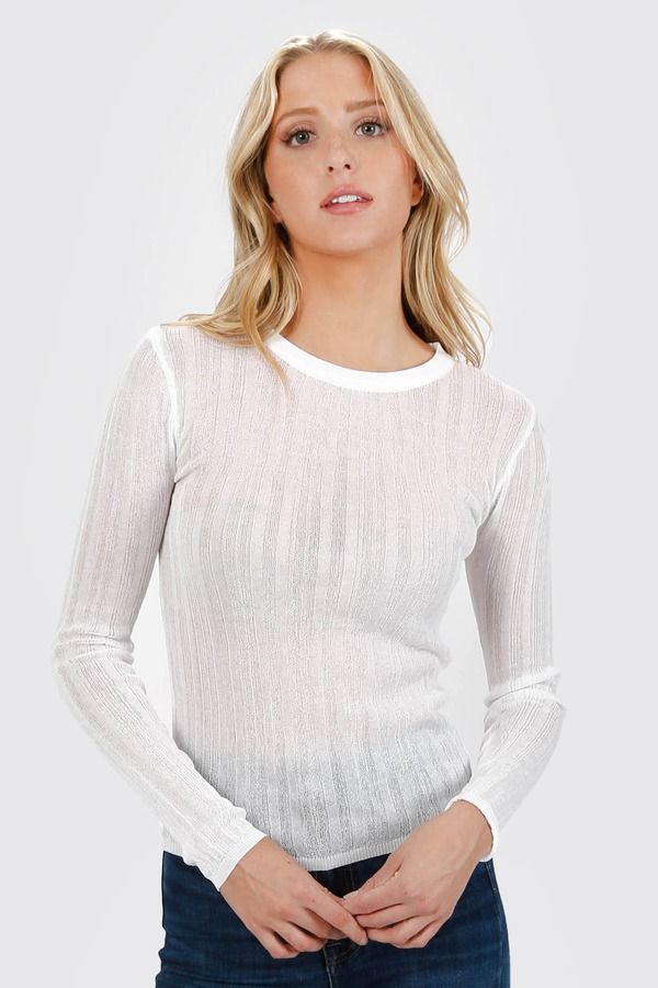 Paulette Sheer Top - White
