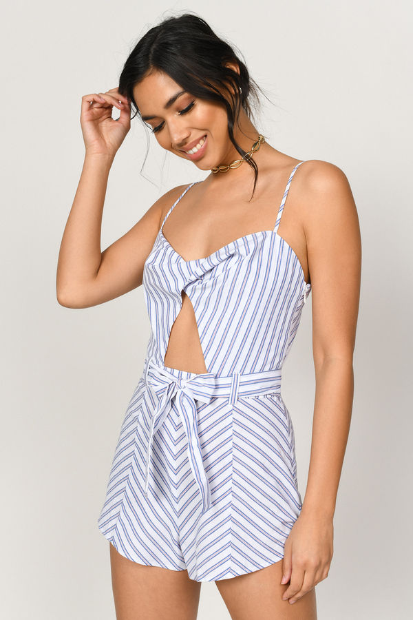 Wake Me Up Cutout Romper - White