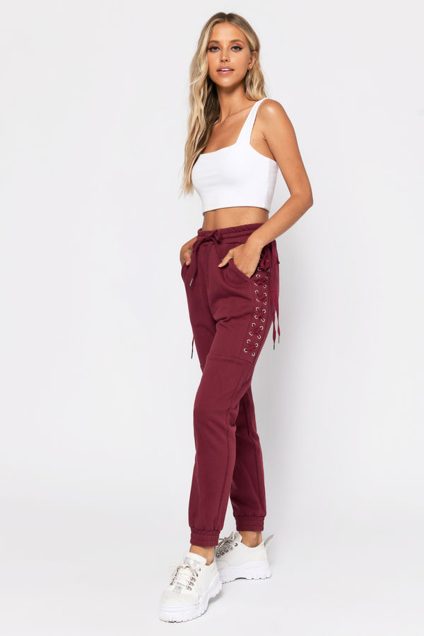 French Kiss Jogger Pants - Wine