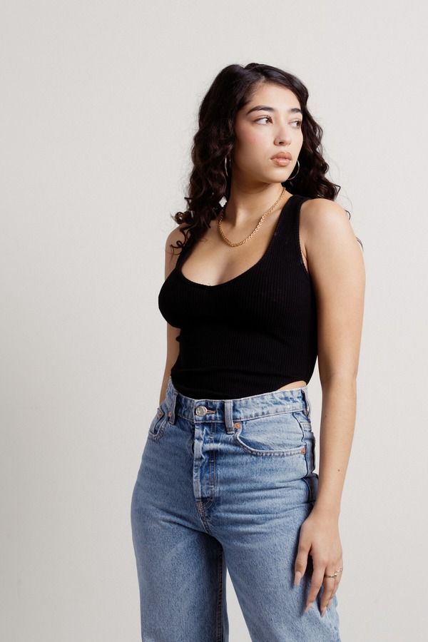 High Sides Ribbed Bodysuit - Black