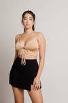 Drive To Malibu Crop Top - Beige