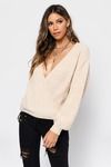 Rene Wrap Sweater - Beige