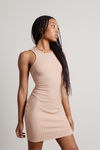 Sylvie Open Back Bodycon Mini Dress - Beige