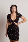 Bring It Floral Cutout Mini Dress - Black