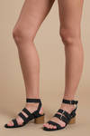 Ground Rules Multi Strap Heels - Black