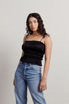 Many Hours Satin Top - Black