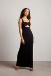 No Problem Ribbed Cutout Maxi Dress - Black