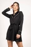 Patty Button Up Skater Mini Dress - Black