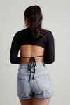 Tamago Crop Top - Black