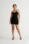 These Days Keyhole Backless Mini Dress - Black