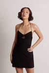 Trust Me Keyhole A-line Mini Dress - Black