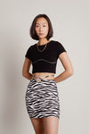 Blend In Cutout Mini Skirt - Black & White
