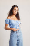 Celia Crop Top - Blue