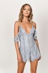 Genesis Plunging Romper - Blue