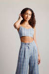 Only Want You Crop Top - Blue Multi