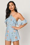 Roxy Cold Shoulder Romper - Blue Multi