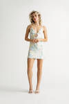 Sweet Like You Tie Dye A-Line Mini Dress - Blue Multi