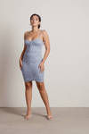 Predictable Floral Ruched Mini Dress - Blue