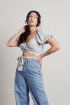 Single Again Crop Top - Blue