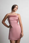 Sundaze Satin Skater Mini Dress - Blush