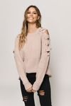 Vana Cold Shoulder Sweater - Blush