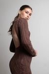 Look Back Backless Sweater Mini Dress - Brown