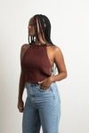Curtis Crop Top - Chocolate Brown