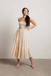 Sweet Sun Cutout Sundress Midi Dress - Cream