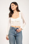 Whistle Away Ruched Blouse - Cream